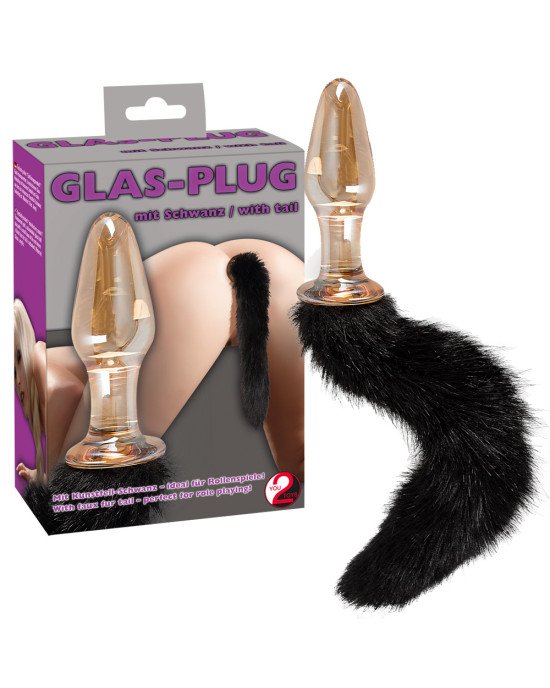 Анальна пробка - Glass Plug With Tail Анальна пробка - Glass Plug With Tail
