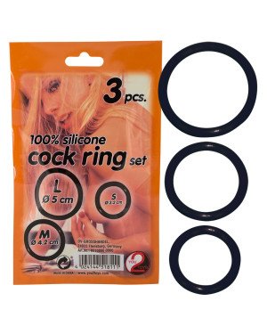 Ерекційні кільця - Silicone Cock Ring Set, 3 шт.