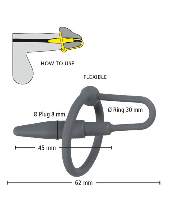 Ерекційне кільце - Penis Plug with Glans Ring Ерекційне кільце - Penis Plug with Glans Ring