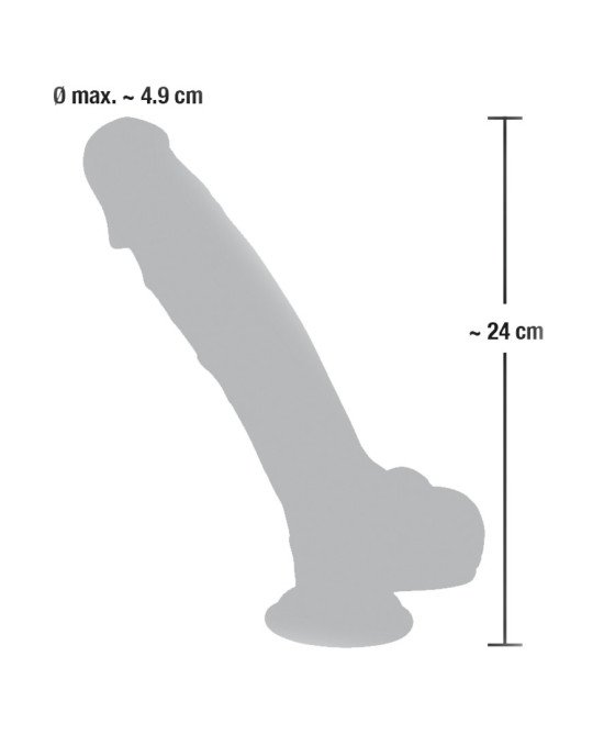 Фалоімітатор з мошонкою - Medical Silicone Dildo, 24 см Фалоімітатор з мошонкою - Medical Silicone Dildo, 24 см