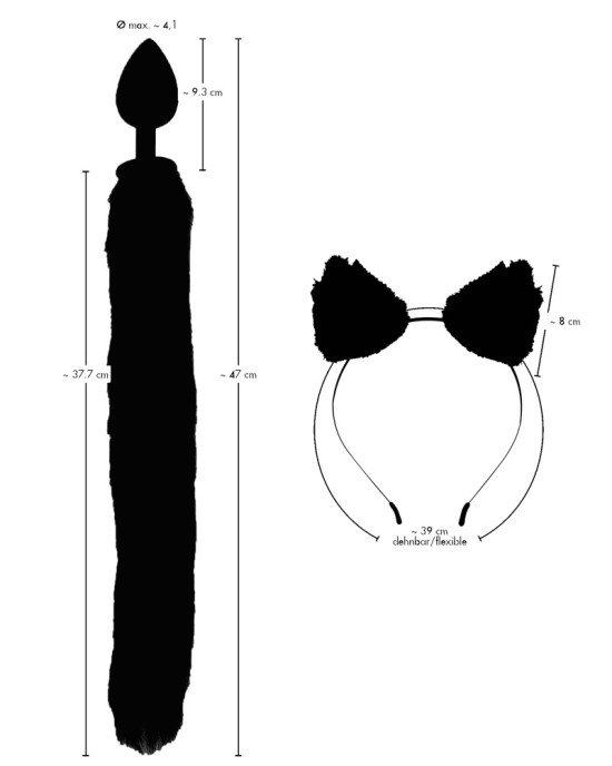 Анальна пробка - Bad Kitty Pet Play Plug & Ears Анальна пробка - Bad Kitty Pet Play Plug & Ears