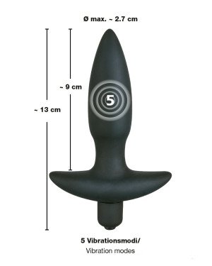 Анальна пробка - Black Velvet Vibrating Plug Small
