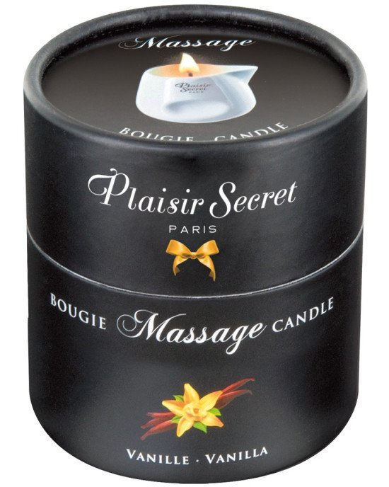 Масажна свічка - Plaisir Secrets Massage Candle Vanilla, 80 мл Масажна свічка - Plaisir Secrets Massage Candle Vanilla, 80 мл