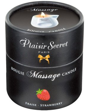 Масажна свічка - Plaisir Secrets Massage Candle Strawberry, 80 мл