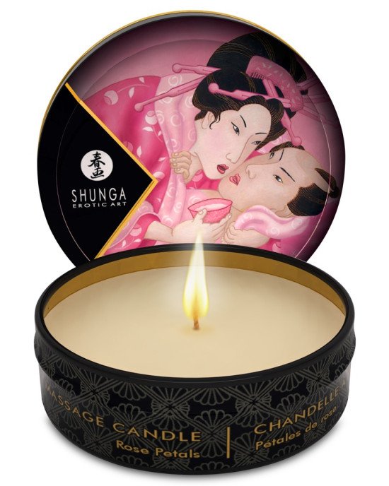 Масажна свічка - Shunga Mini Candle Roses, 30 мл Масажна свічка - Shunga Mini Candle Roses, 30 мл