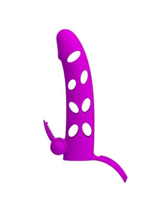 Насадка на член - Pretty Love Vibrating Penis Sleeve With Ball Strap 6
