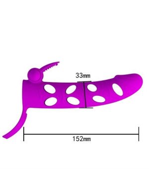 Насадка на член - Pretty Love Vibrating Penis Sleeve With Ball Strap 6