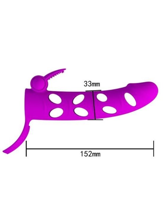 Насадка на член - Pretty Love Vibrating Penis Sleeve With Ball Strap 6