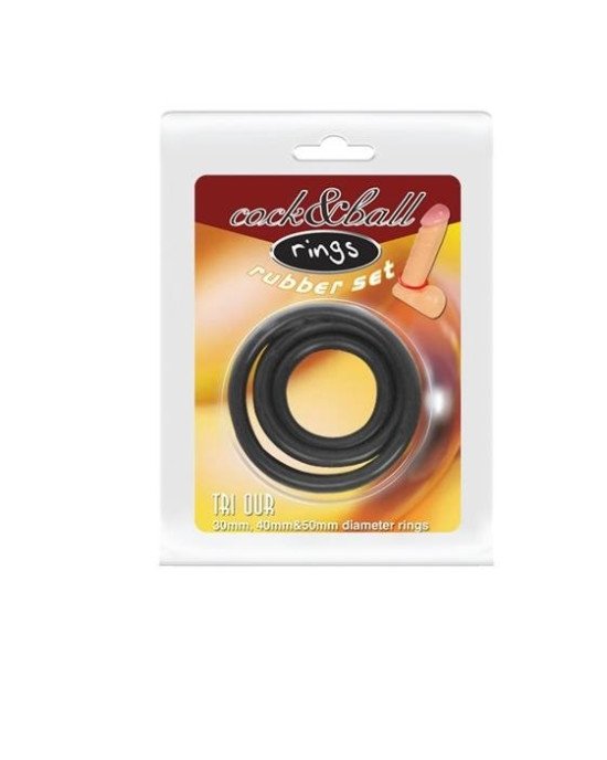 Набір ерекційних кілець - Cock & Ball Rings Rubber Set Набір ерекційних кілець - Cock & Ball Rings Rubber Set