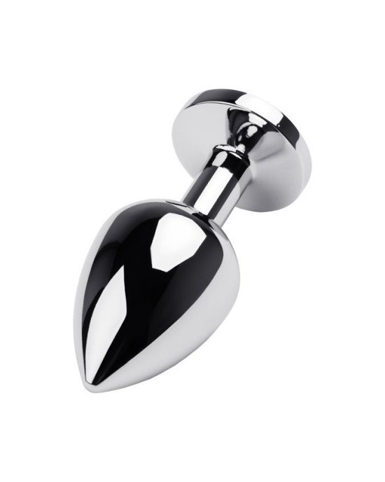 Анальна пробка - Silver anal plug TOYFA Metal with black heart-shaped gem, length 7 cm, diameter 1,8 Анальна пробка - Silver anal plug TOYFA Metal with black heart-shaped gem, length 7 cm, diameter 1,8