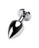 Анальна пробка - Silver anal plug TOYFA Metal with black heart-shaped gem, length 7 cm, diameter 1,8 Анальна пробка - Silver anal plug TOYFA Metal with black heart-shaped gem, length 7 cm, diameter 1,8