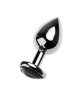 Анальна пробка - Silver anal plug TOYFA Metal with black heart-shaped gem, length 7 cm, diameter 1,8 Анальна пробка - Silver anal plug TOYFA Metal with black heart-shaped gem, length 7 cm, diameter 1,8