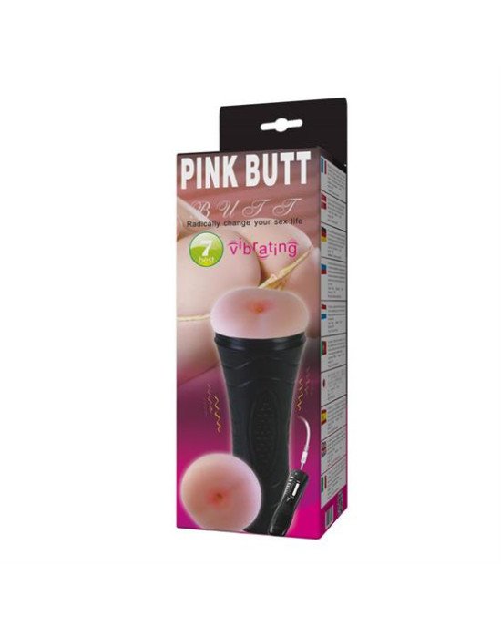 Мастурбатор - Pink Butt Vibrating Masturbator Cup Мастурбатор - Pink Butt Vibrating Masturbator Cup