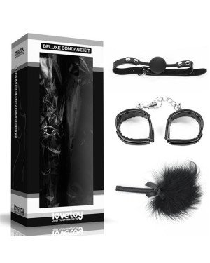 Набір БДСМ - Deluxe Bondage Kit (кляп, наручники, пір'їнка)