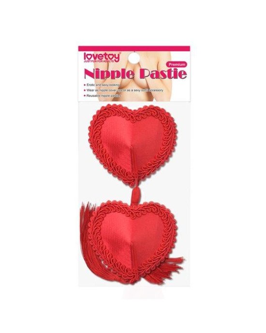 Пестіси - Reusable Red Heart Tassels Nipple Pasties Пестіси - Reusable Red Heart Tassels Nipple Pasties