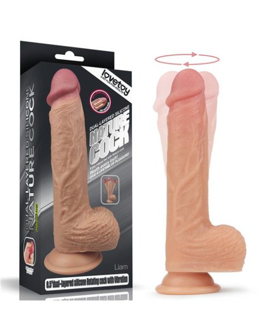 Вібратор - Dual-Layered Silicone Rotating Cock With Vibration Liam 8.5 Вібратор - Dual-Layered Silicone Rotating Cock With Vibration Liam 8.5