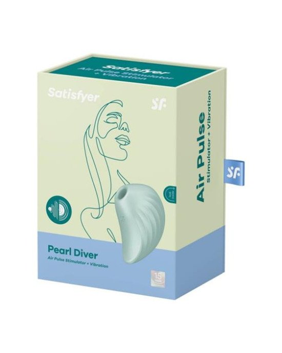 Вакуумний кліторальний вібратор - Satisfyer Pearl Diver Mint Вакуумний кліторальний вібратор - Satisfyer Pearl Diver Mint
