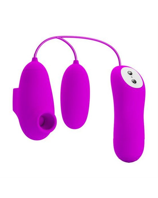 Віброяйце з кліторальним стимулятором - Pretty Love Suction & Vibro Bullets Purple Віброяйце з кліторальним стимулятором - Pretty Love Suction & Vibro Bullets Purple