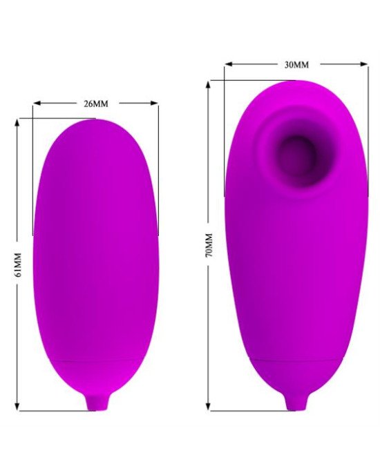 Віброяйце з кліторальним стимулятором - Pretty Love Suction & Vibro Bullets Purple Віброяйце з кліторальним стимулятором - Pretty Love Suction & Vibro Bullets Purple