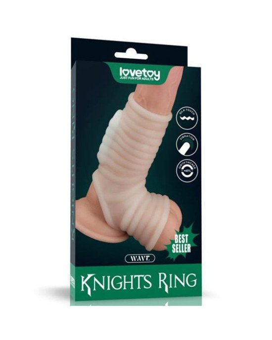 Насадка на член - Vibrating Wave Knights Ring With Scrotum Sleeve White Насадка на член - Vibrating Wave Knights Ring With Scrotum Sleeve White
