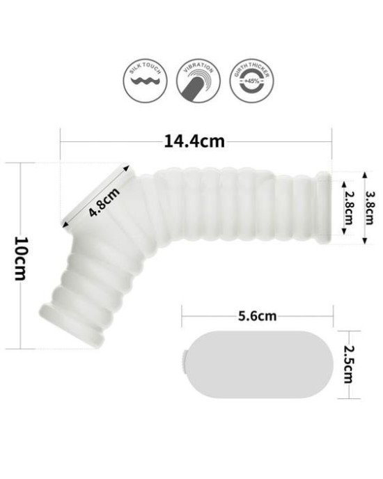 Насадка на член - Vibrating Wave Knights Ring With Scrotum Sleeve White Насадка на член - Vibrating Wave Knights Ring With Scrotum Sleeve White