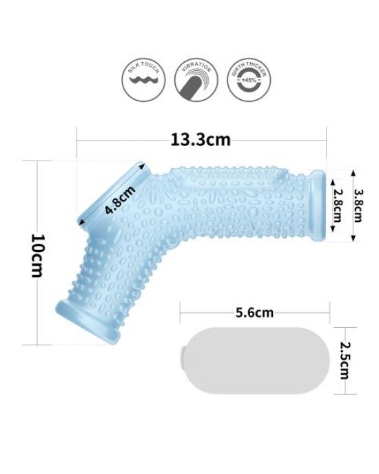 Насадка на член - Vibrating Drip Knights Ring With Scrotum Sleeve Blue