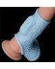 Насадка на член - Vibrating Drip Knights Ring With Scrotum Sleeve Blue