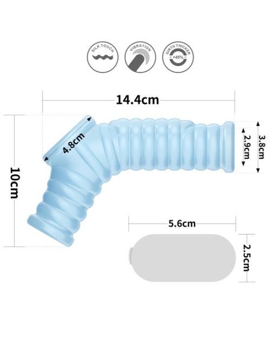 Насадка на член - Vibrating Wave Knights Ring With Scrotum Sleeve Blue