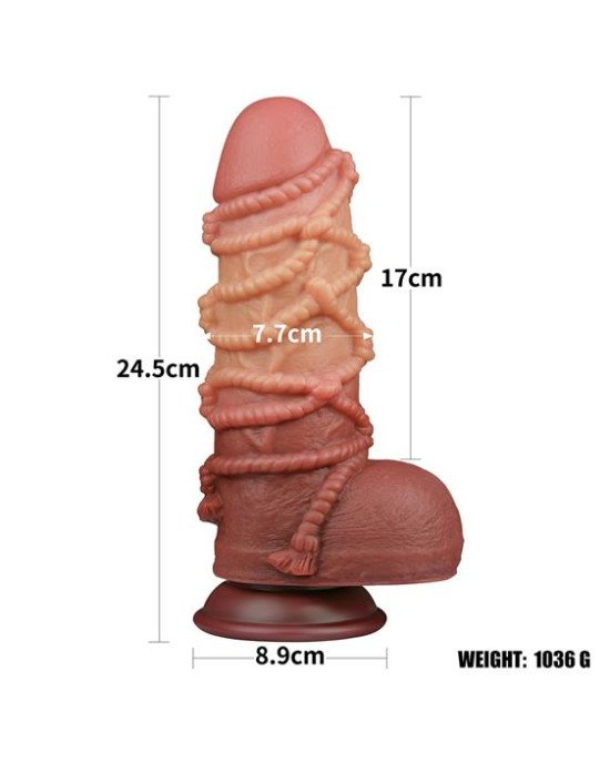Фалоімітатор - Dual-Layered Silicone Cock With Rope 9.5 Фалоімітатор - Dual-Layered Silicone Cock With Rope 9.5