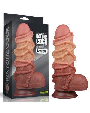 Фалоімітатор - Dual-Layered Silicone Cock With Rope 9.5