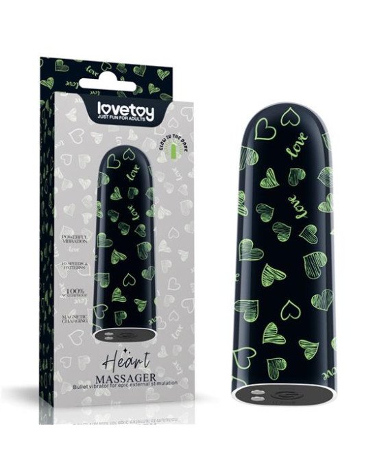 Вібропуля - Rechargeable Glow-in-the-dark Heart Massager