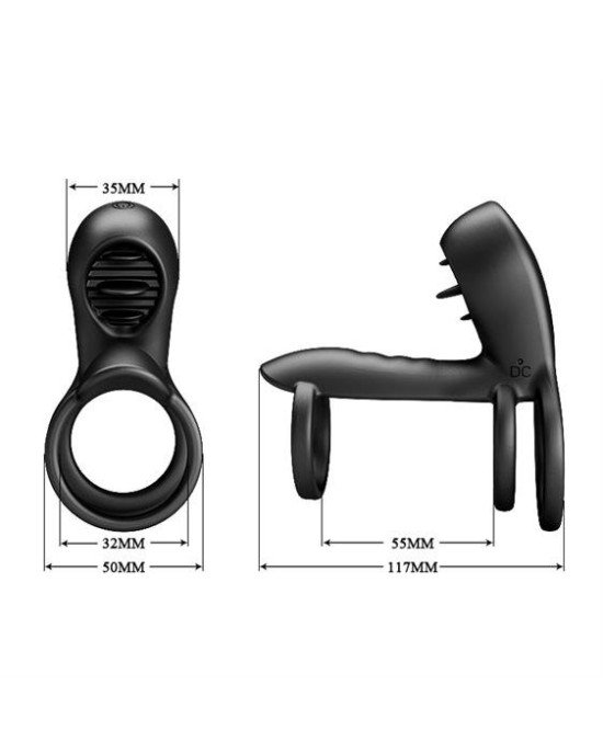 Ерекційне кільце - Pretty Love Vibrating Penis Sling Jammy Black Ерекційне кільце - Pretty Love Vibrating Penis Sling Jammy Black