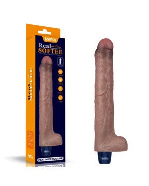 Вібратор - Real Softee Rechargeable Silicone Vibrating Dildo 10.5