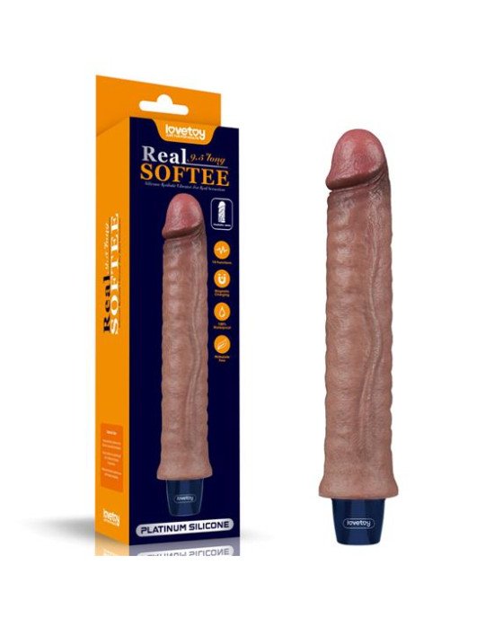 Вібратор - Real Softee Rechargeable Silicone Vibrating Dildo 9.5 Вібратор - Real Softee Rechargeable Silicone Vibrating Dildo 9.5