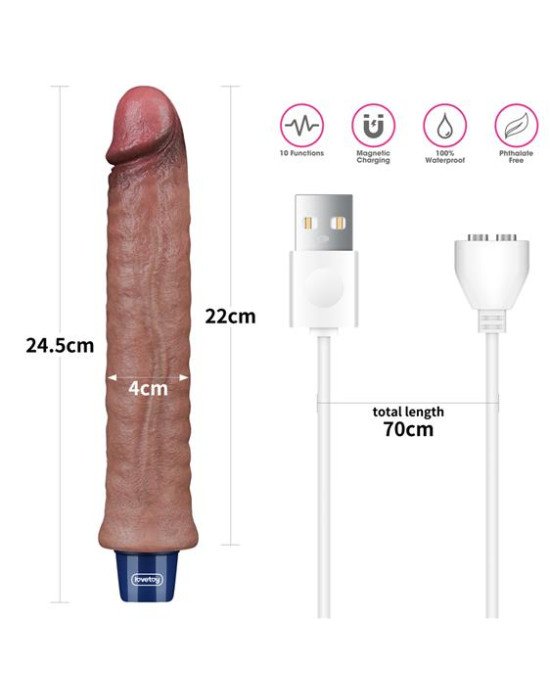 Вібратор - Real Softee Rechargeable Silicone Vibrating Dildo 9.5 Вібратор - Real Softee Rechargeable Silicone Vibrating Dildo 9.5