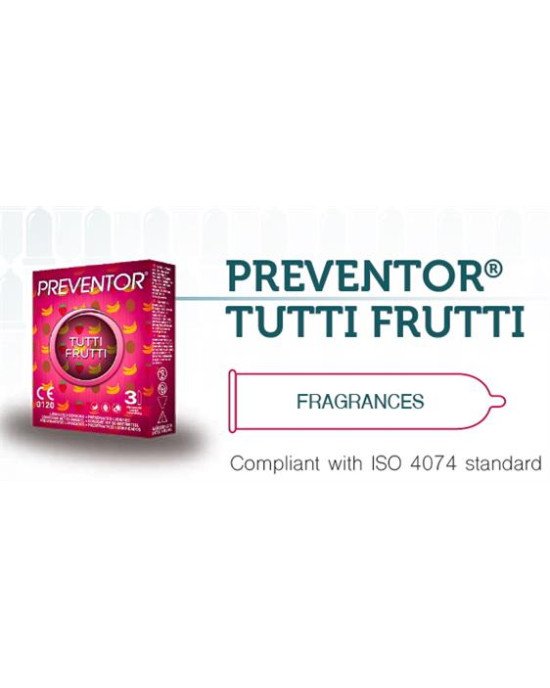 Презервативи - Preventor Tutti Frutti, 3 шт. Презервативи - Preventor Tutti Frutti, 3 шт.
