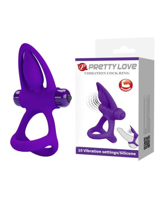 Ерекційне кільце - Pretty Love Vibration Cock Ring Purple Ерекційне кільце - Pretty Love Vibration Cock Ring Purple