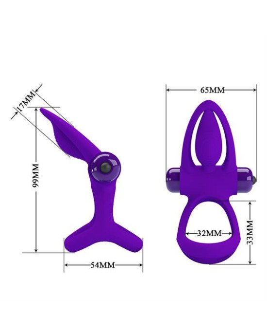 Ерекційне кільце - Pretty Love Vibration Cock Ring Purple Ерекційне кільце - Pretty Love Vibration Cock Ring Purple
