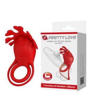 Ерекційне кільце - Pretty Love Vibrant Penis Ring Ruben Red