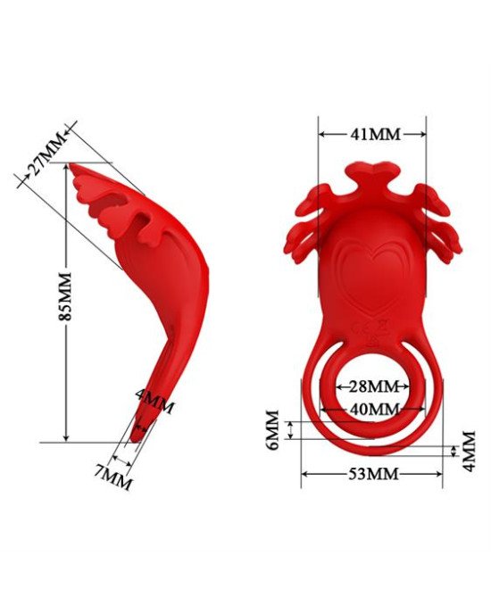 Ерекційне кільце - Pretty Love Vibrant Penis Ring Ruben Red Ерекційне кільце - Pretty Love Vibrant Penis Ring Ruben Red