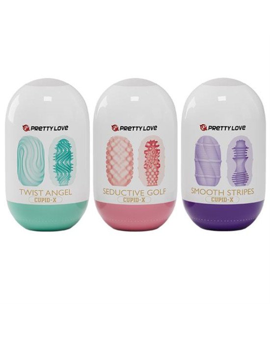 Набір мастурбаторів - Pretty Love Cupid-X Egg Set, 18 шт. Набір мастурбаторів - Pretty Love Cupid-X Egg Set, 18 шт.