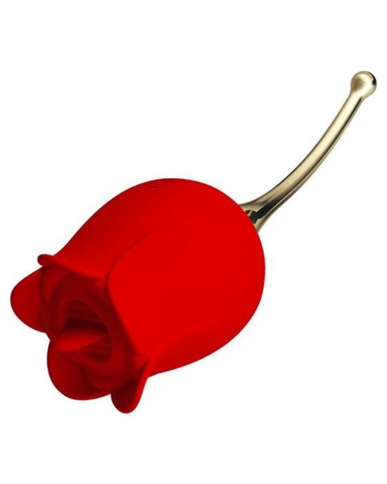 Кліторальний стимулятор - Pretty Love Rose Lover Licking Stimulator Red