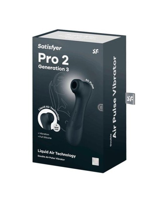 Кліторальний стимулятор - Satisfyer Pro 2 Generation 3 With Liquid Air Black Кліторальний стимулятор - Satisfyer Pro 2 Generation 3 With Liquid Air Black