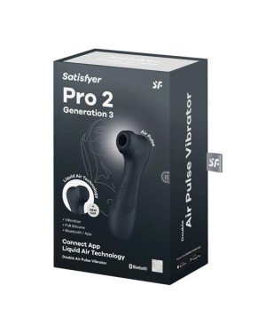 Кліторальний стимулятор - Satisfyer Pro 2 Generation 3 With Liquid Air Black Bluetooth/(App)