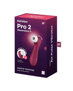 Кліторальний стимулятор - Satisfyer Pro 2 Generation 3 With Liquid Air Wine Red