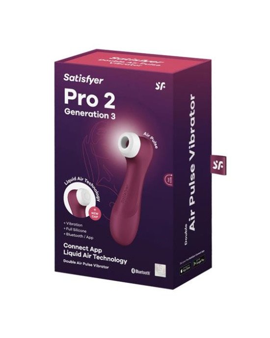 Кліторальний стимулятор - Satisfyer Pro 2 Generation 3 With Liquid Air Wine Red Bluetooth/(App) Кліторальний стимулятор - Satisfyer Pro 2 Generation 3 With Liquid Air Wine Red Bluetooth/(App)