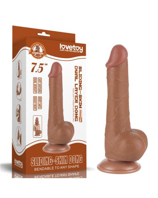 Фалоімітатор - Sliding-Skin Dual Layer Dong 7.5