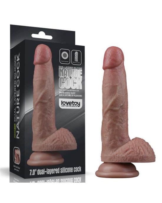 Фалоімітатор - Dual-Layered Silicone Cock 7 Фалоімітатор - Dual-Layered Silicone Cock 7
