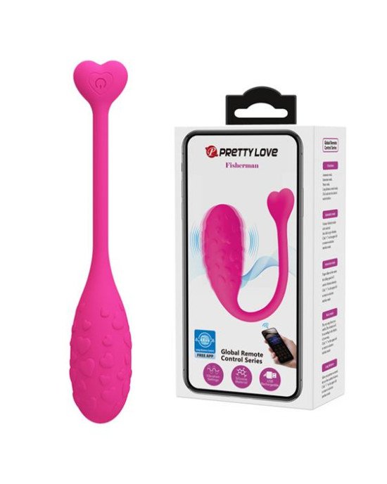 Віброяйце - Pretty Love Fisherman Vibrating Egg Pink (App) Віброяйце - Pretty Love Fisherman Vibrating Egg Pink (App)