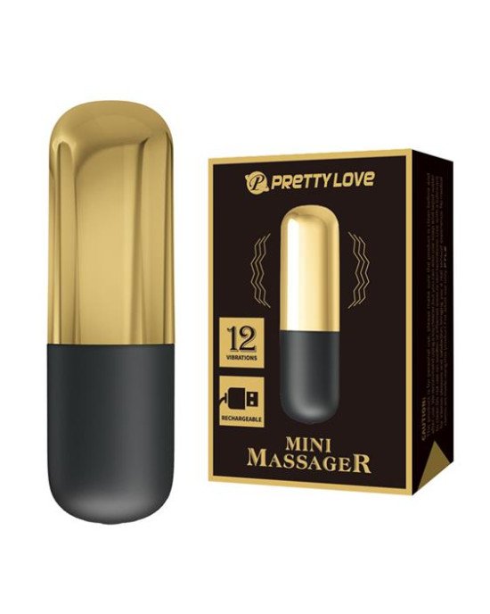 Вібратор - Pretty Love Mini Massager Bullet Black Gold Вібратор - Pretty Love Mini Massager Bullet Black Gold